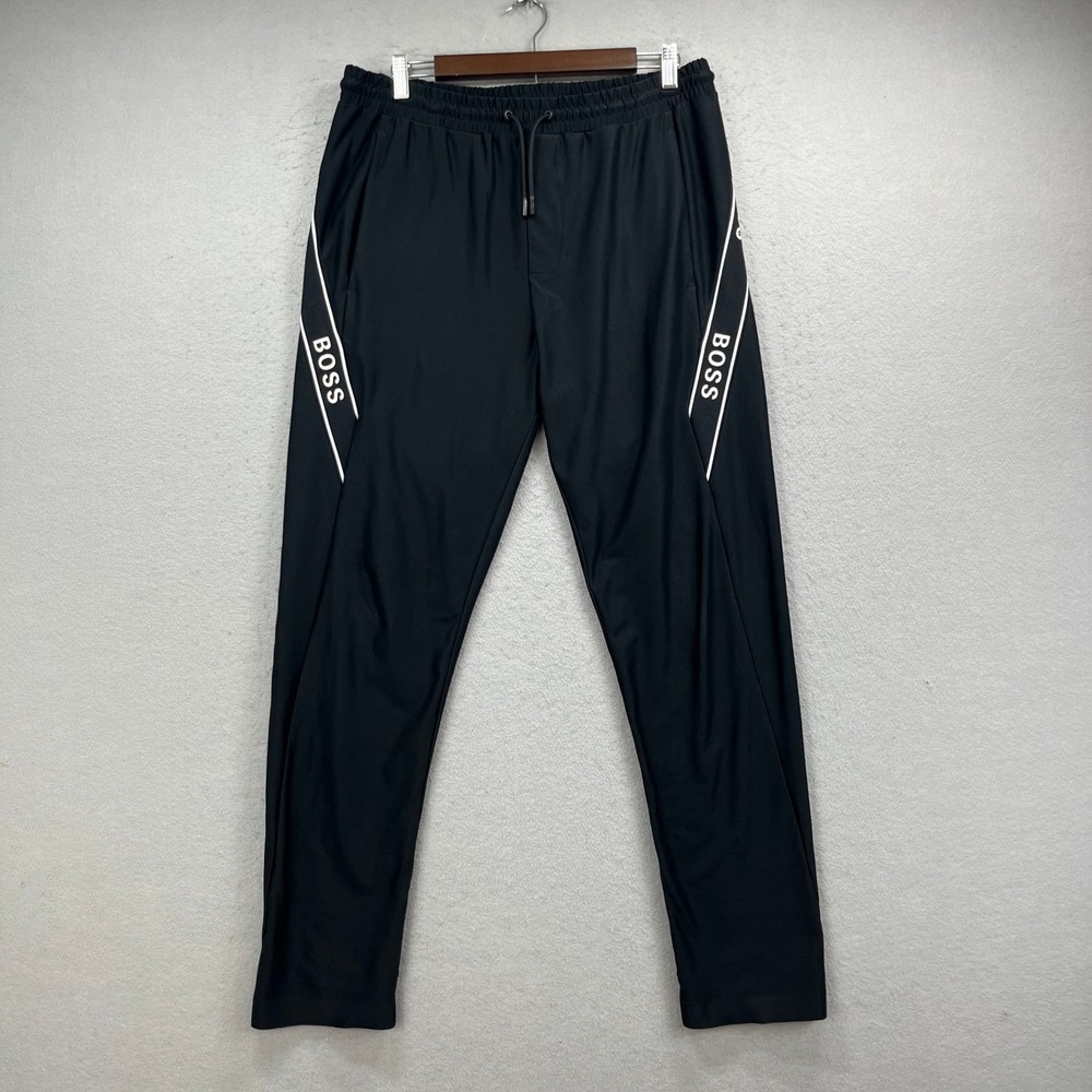 BOSS Hugo Boss Track Pants Mens XL Black Joggers Gym Training Athleisure Sports